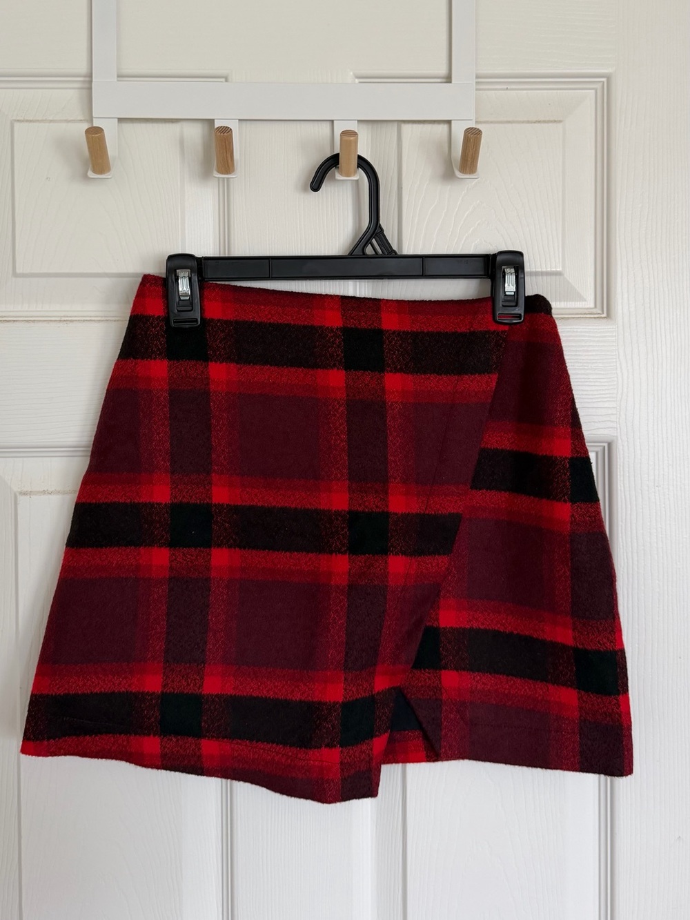 Abercrombie & Fitch Red and Black Plaid Mini Skirt